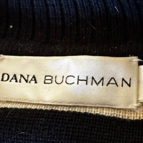 Dana Buchman Vintage Wool Striped V Neck Collared Sweater, M - Picture 7 of 16